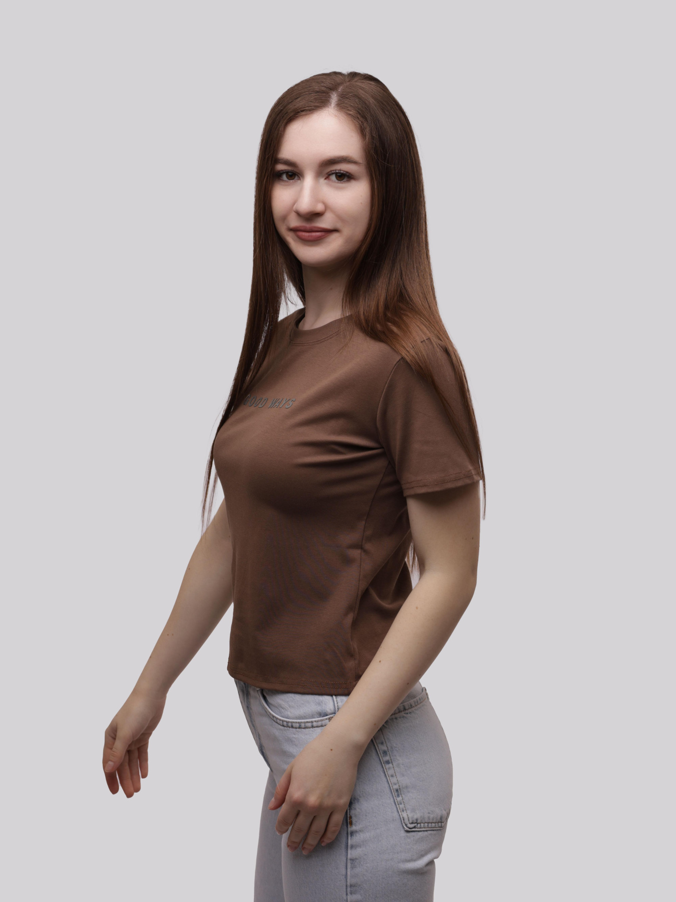 Футболка женская Тёмно-коричневый LUMO модель 707576 Фото