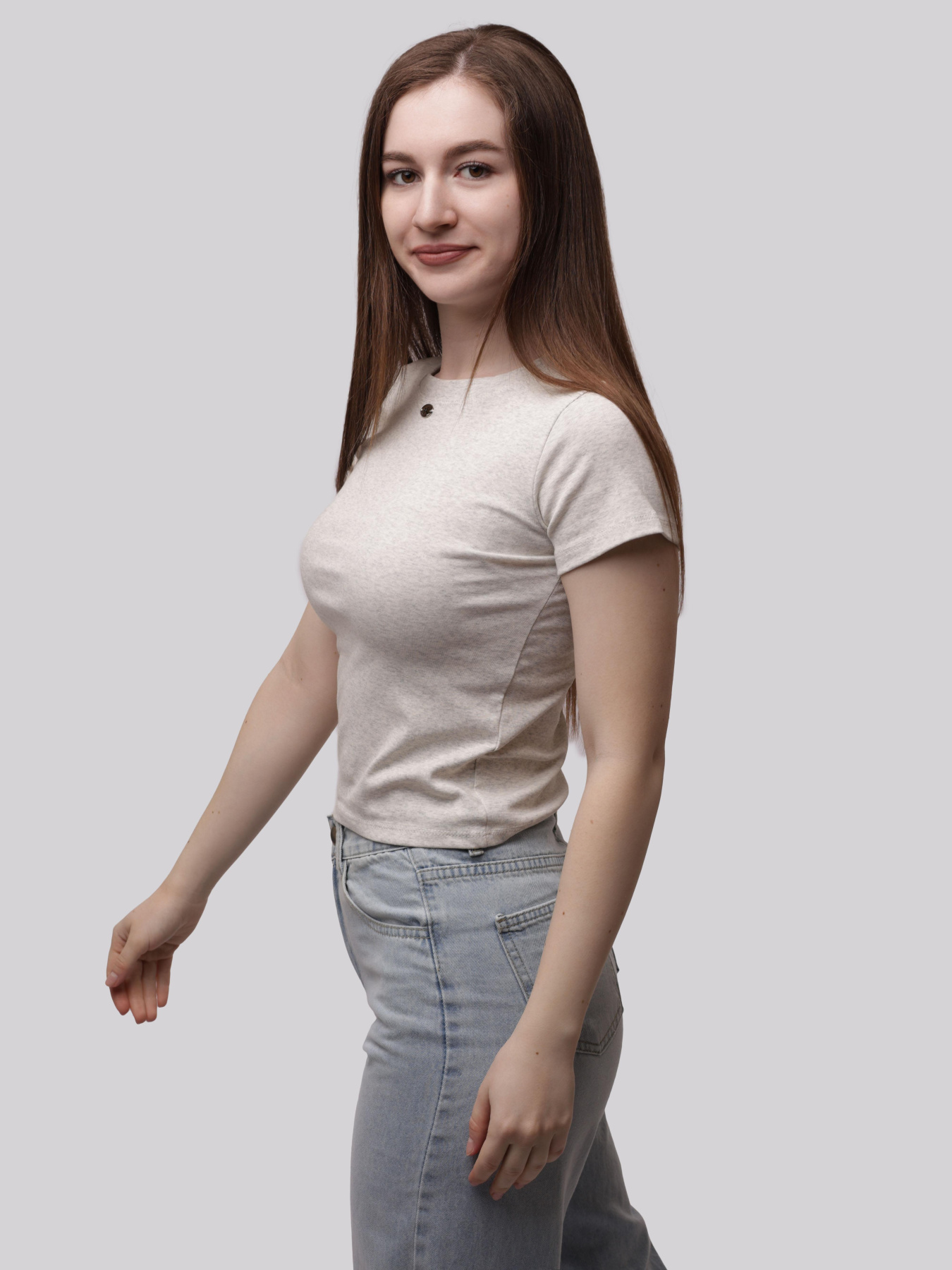 Футболка женская Светло-серый LUMO модель 707613 Фото