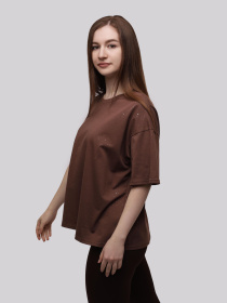 Футболка женская Тёмно-коричневый LUMO модель 708638 Футболка женская Тёмно-коричневый LUMO модель 708638 Фото