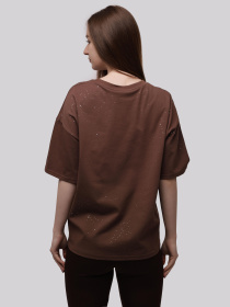 Футболка женская Тёмно-коричневый LUMO модель 708638 Футболка женская Тёмно-коричневый LUMO модель 708638 Фото