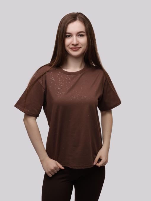 Футболка женская Тёмно-коричневый LUMO модель 708642 Фото
