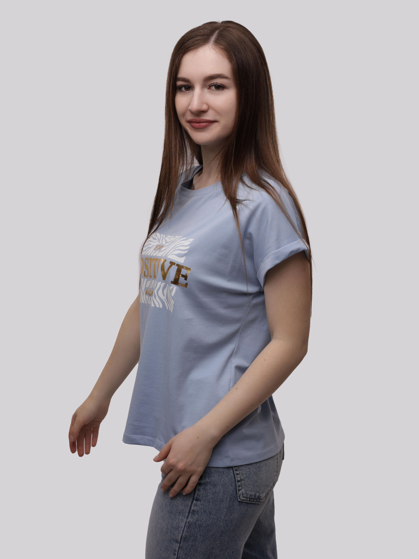 Футболка жіноча Блакитний ANDIN модель 710878 Фото