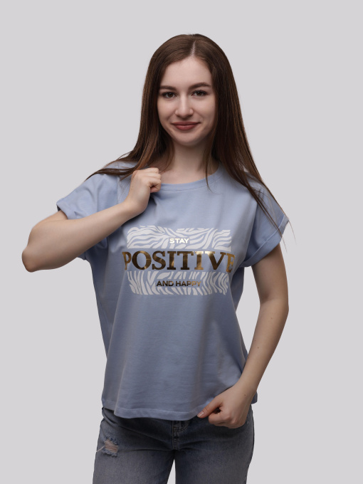 Футболка женская Голубой ANDIN модель 710878 Фото