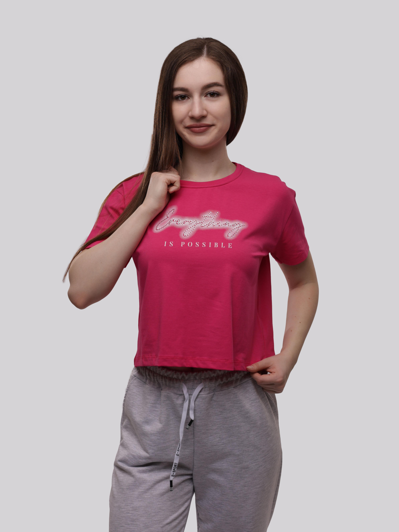 Футболка женская Малиновый LUMO модель 718482 Фото