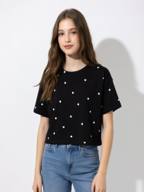 Футболка жіноча Чорний ANDIN модель 710900 Футболка жіноча Чорний ANDIN модель 710900 Фото