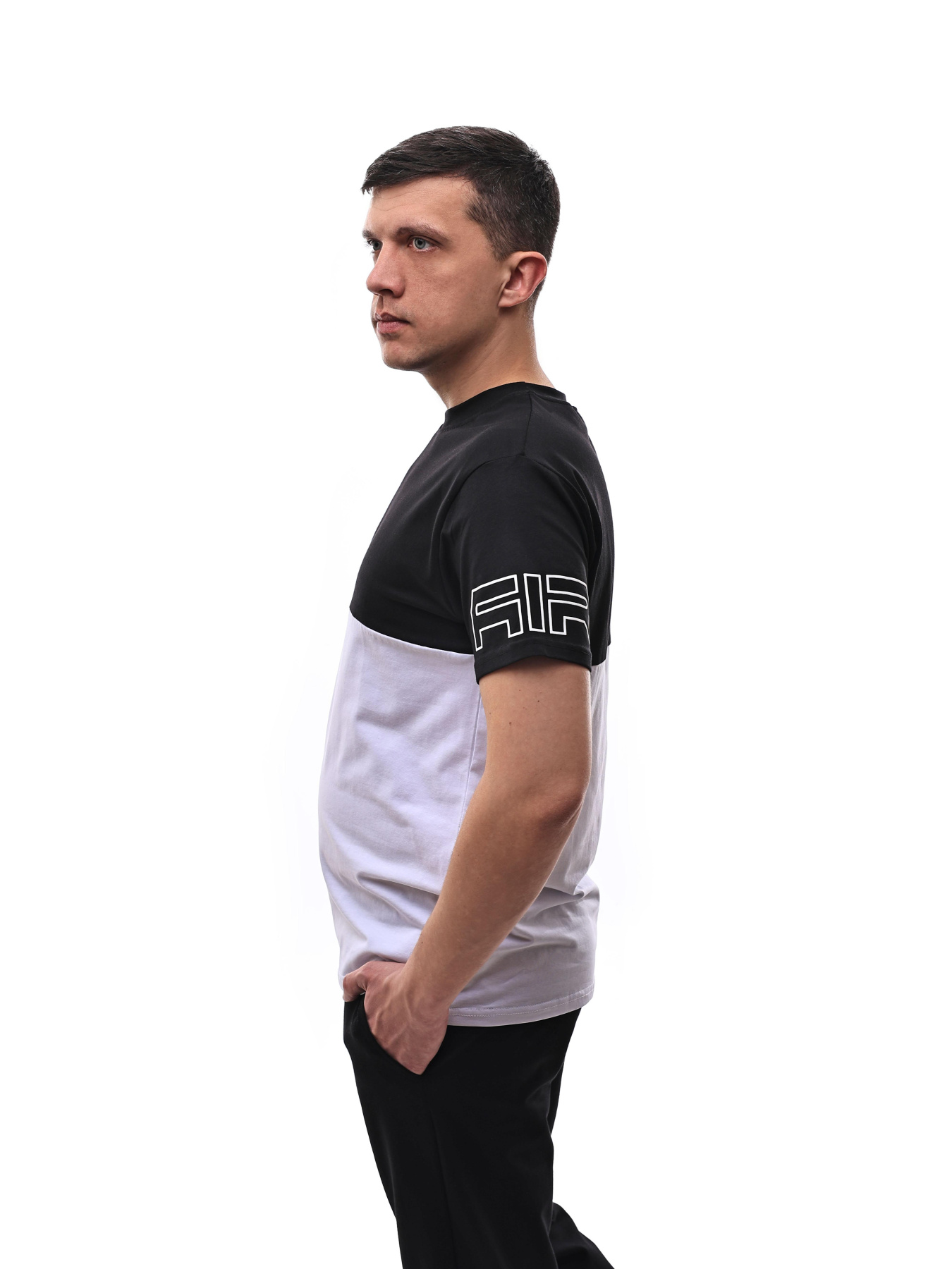 Футболка мужская Белый/чёрный STREAM модель 701814 Фото
