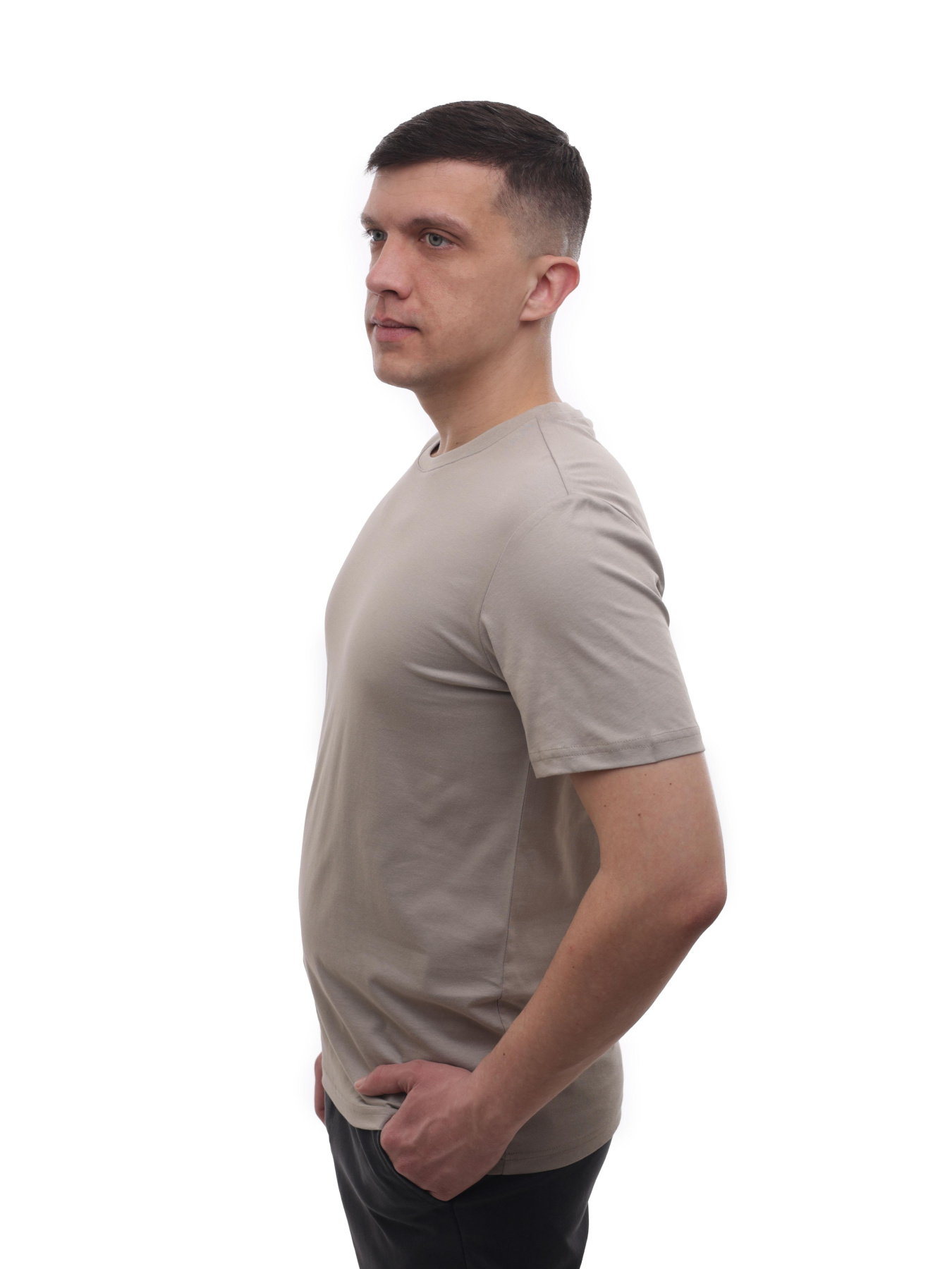 Футболка мужская Бежевый BEKI модель 719450 Фото