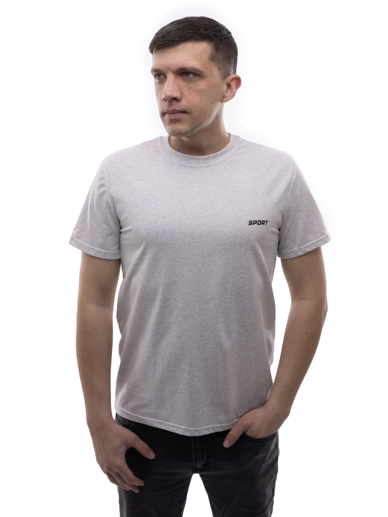 Футболка мужская Светло-серый LUMO модель 701655 Фото