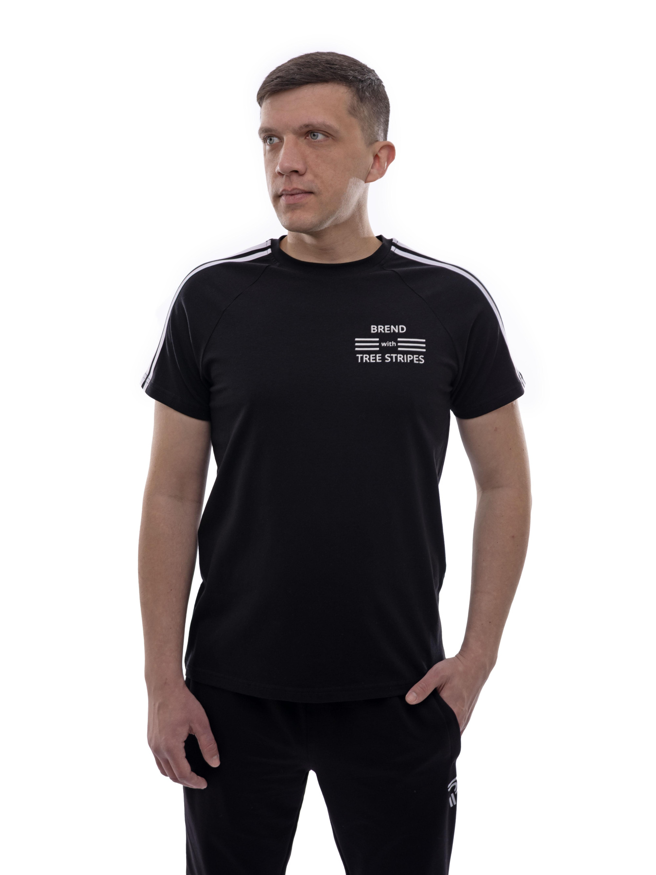 Футболка мужская Белый/чёрный STREAM модель 701813 Фото