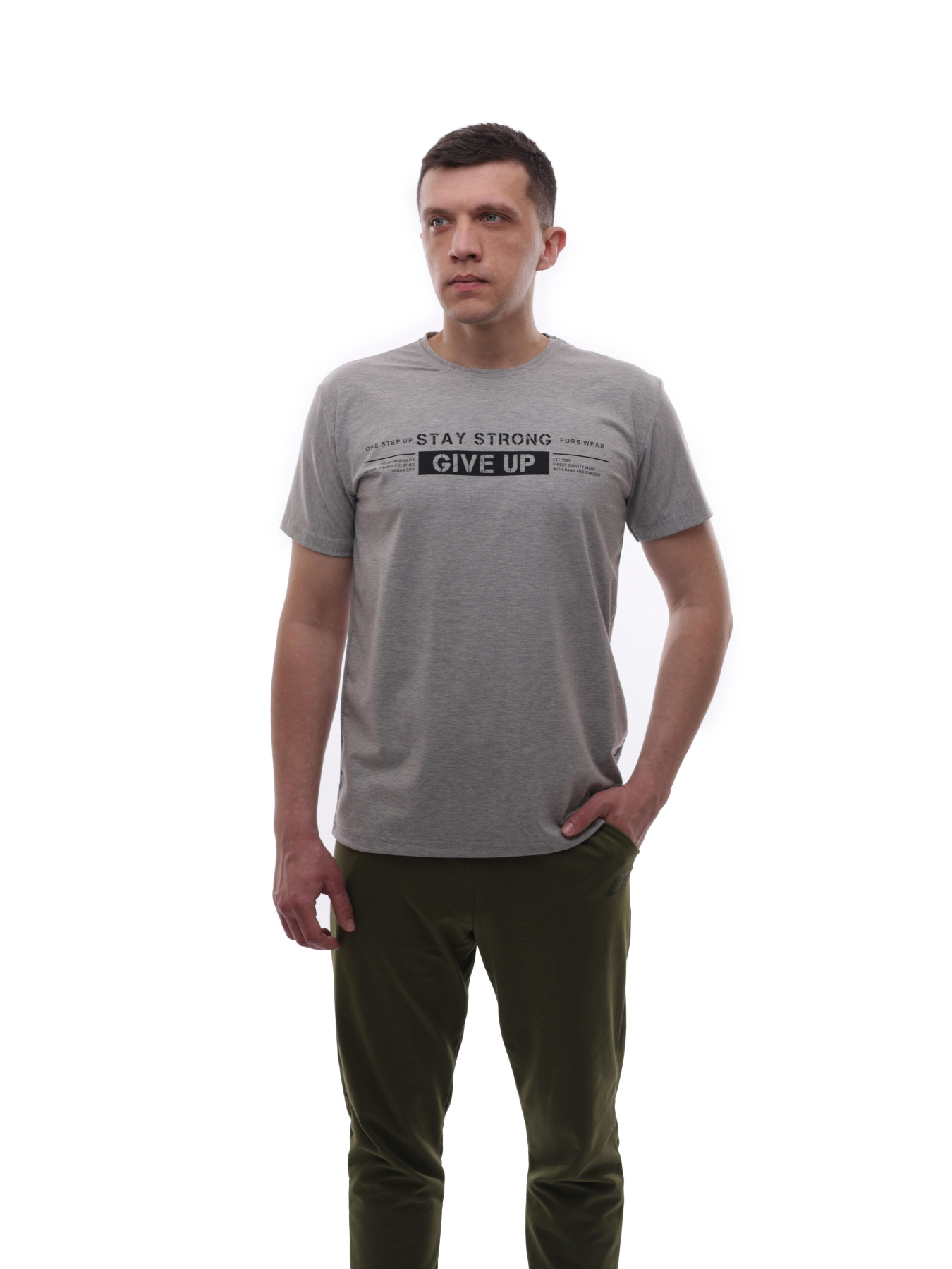 Футболка мужская Светло-серый LUMO модель 722433 Фото