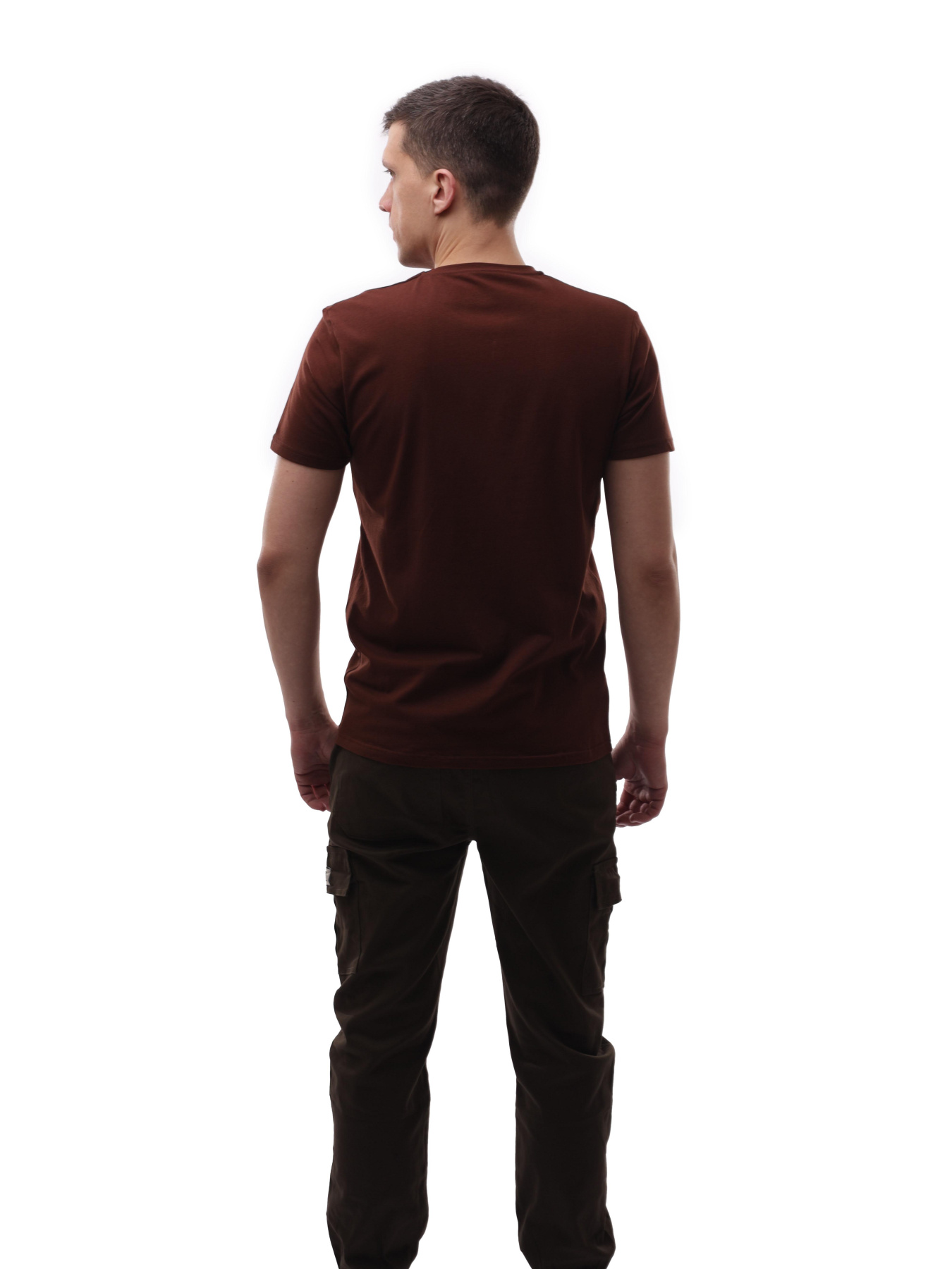 Футболка мужская Тёмно-коричневый TREND LINE модель 717892 Фото