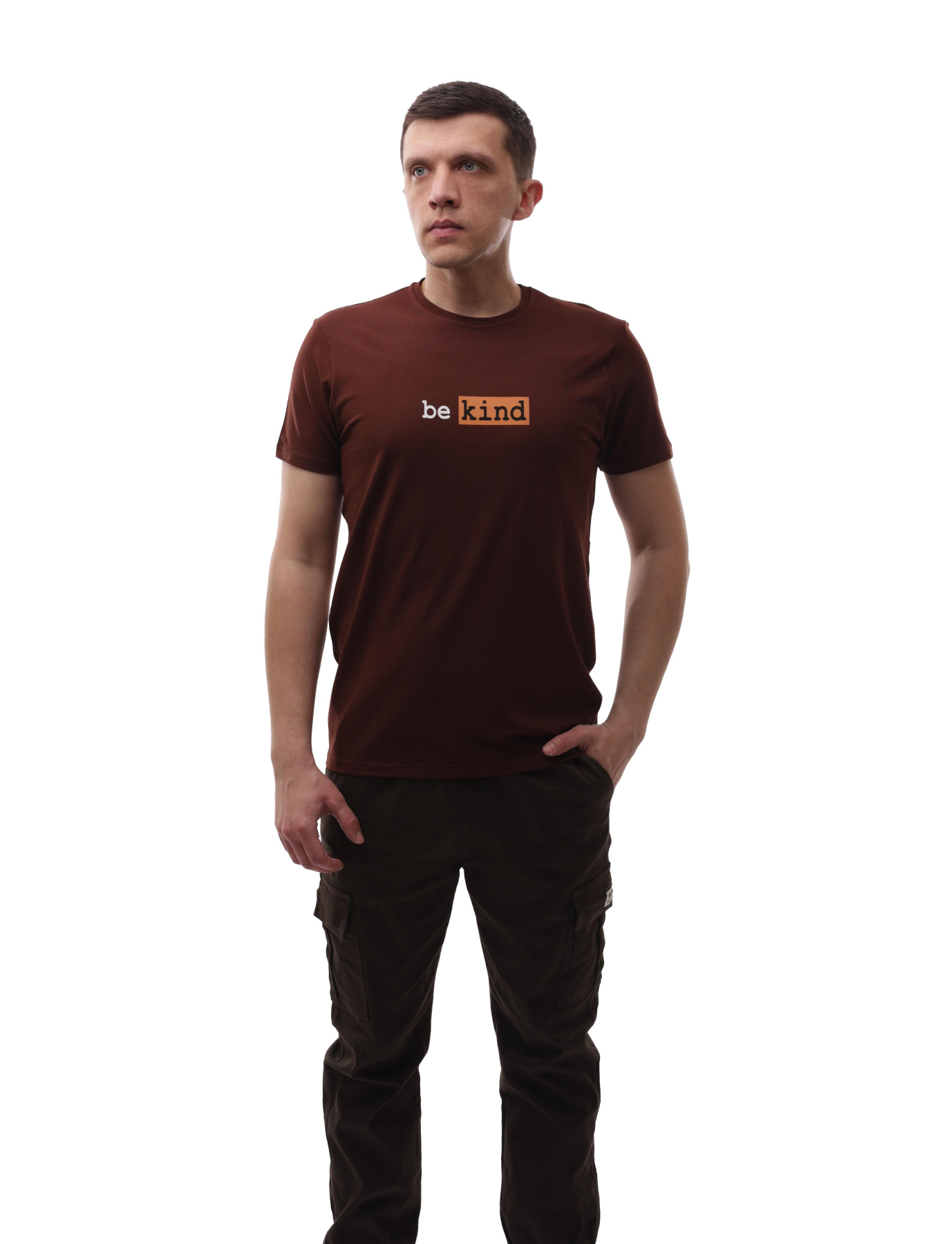 Футболка мужская Тёмно-коричневый TREND LINE модель 717892 Фото