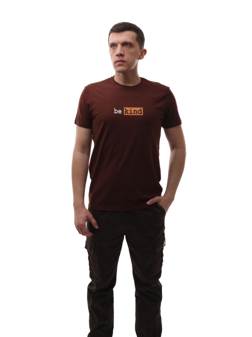 Футболка мужская Тёмно-коричневый TREND LINE модель 717892 Фото