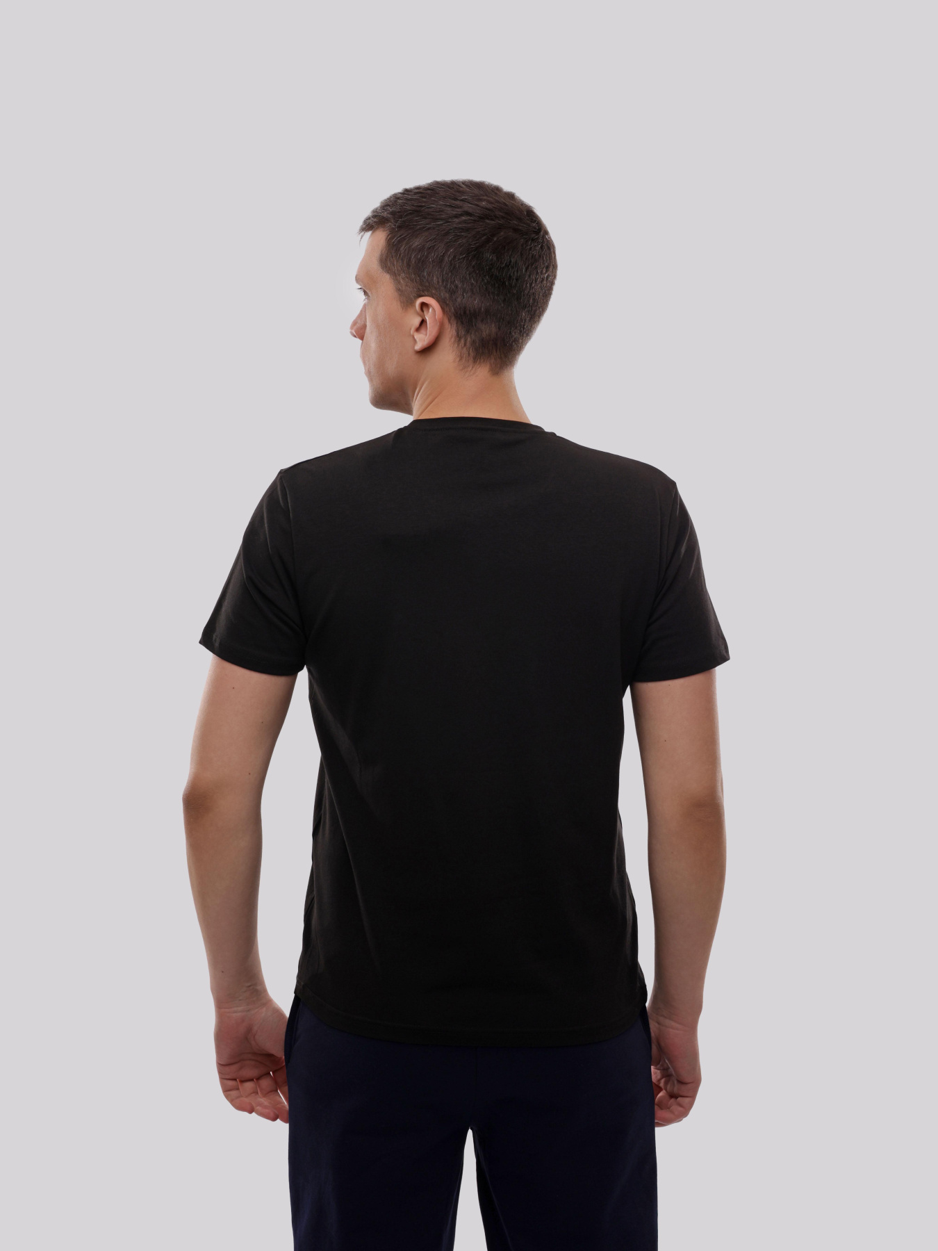 Футболка мужская Чёрный TREND LINE модель 717883 Фото