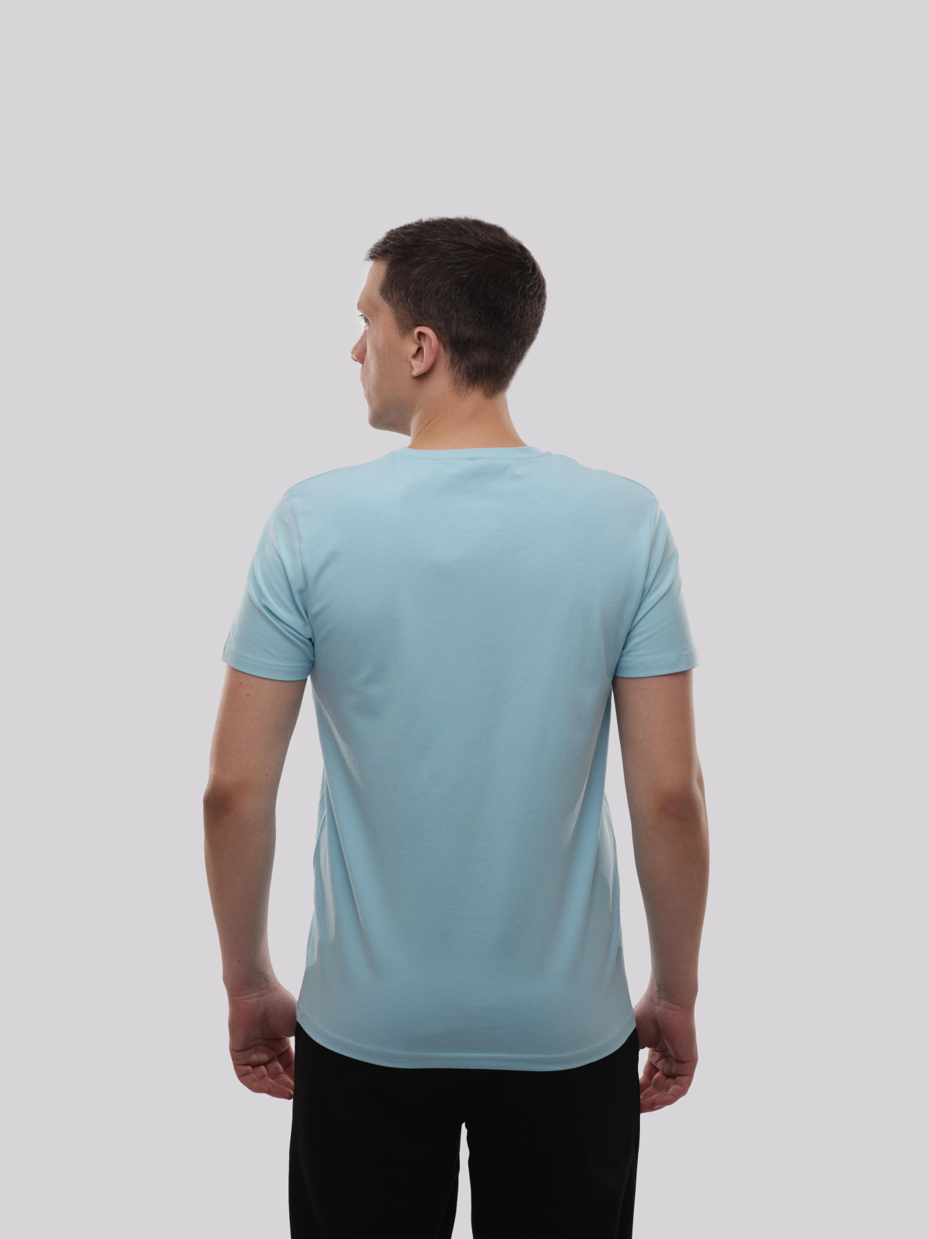 Футболка мужская Голубой TREND LINE модель 717884 Фото