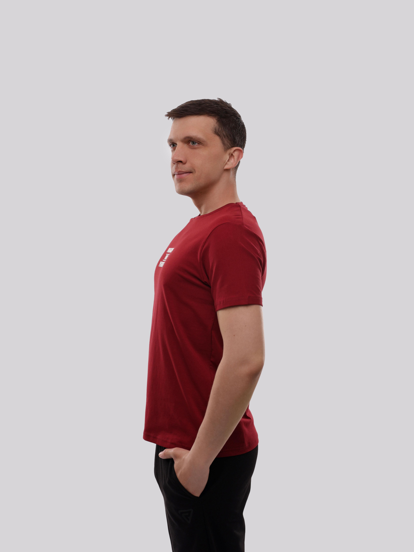 Футболка мужская Бордовый TREND LINE модель 717888 Фото