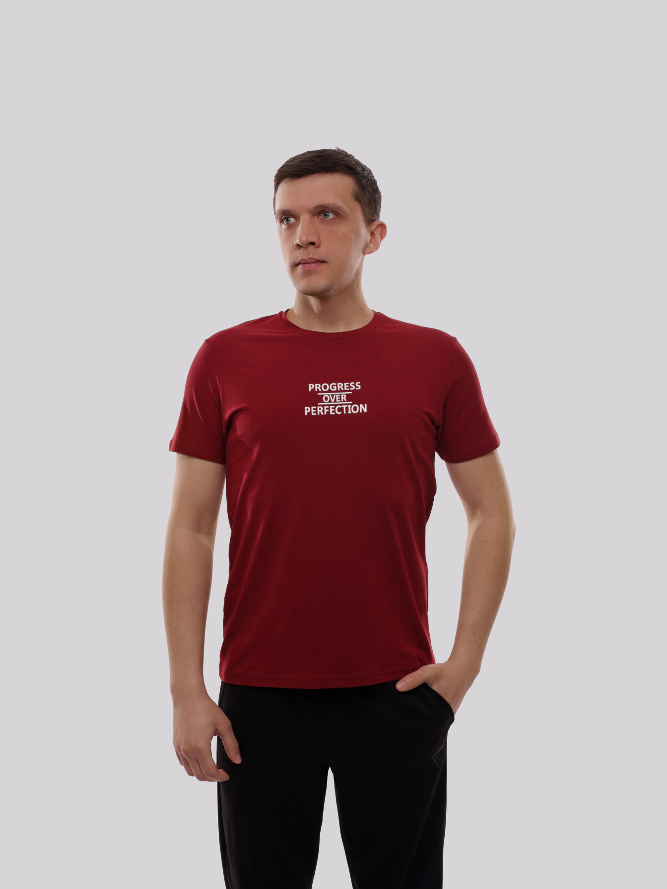 Футболка мужская Бордовый TREND LINE модель 717888 Фото