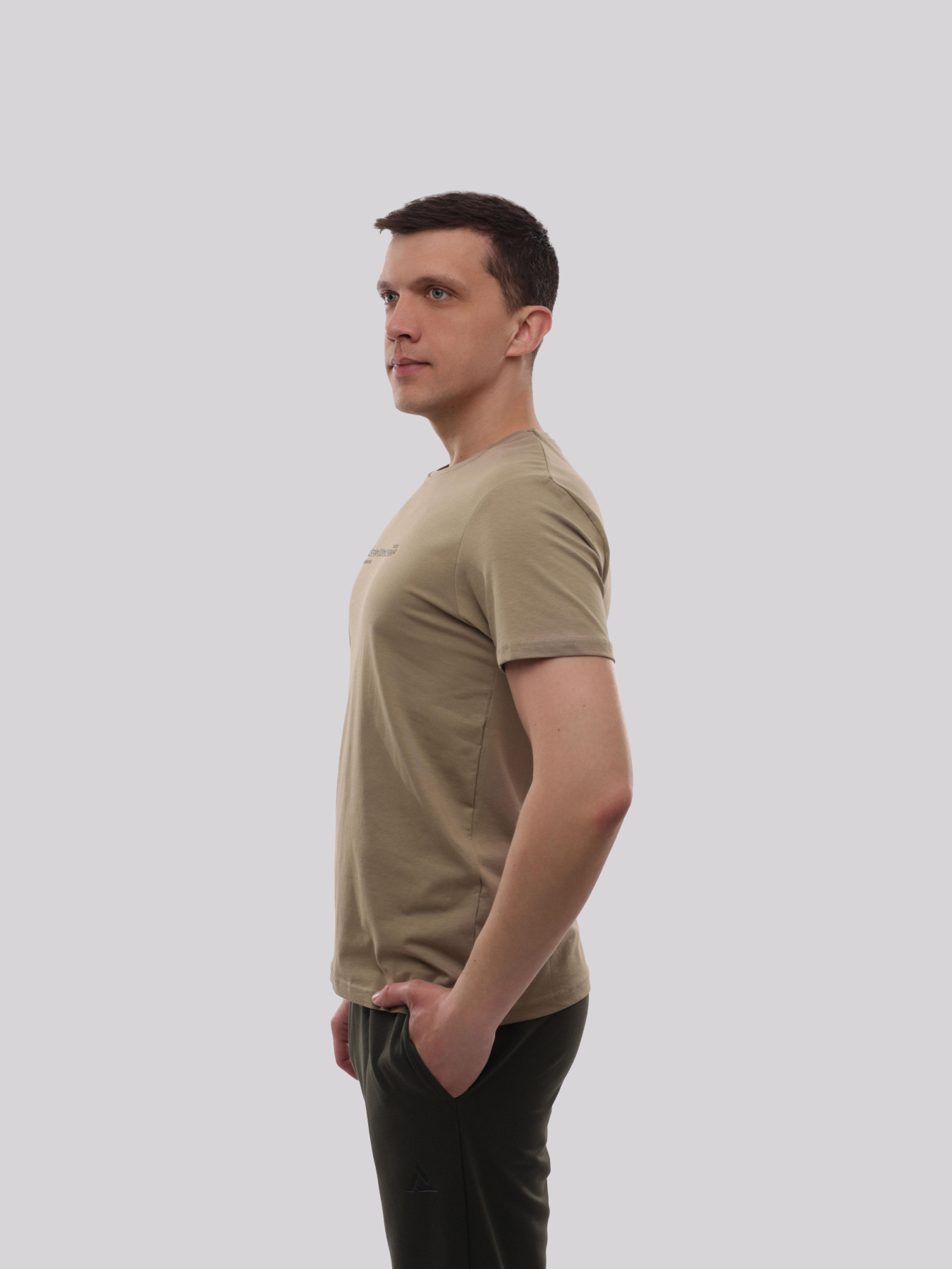 Футболка мужская Хаки TREND LINE модель 717890 Фото