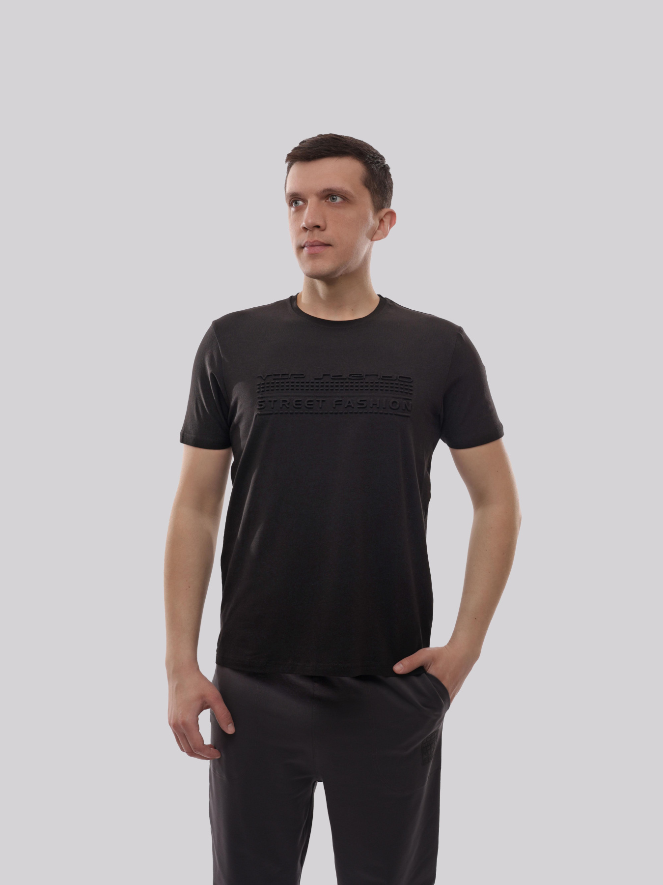 Футболка мужская Чёрный TREND LINE модель 720420 Фото