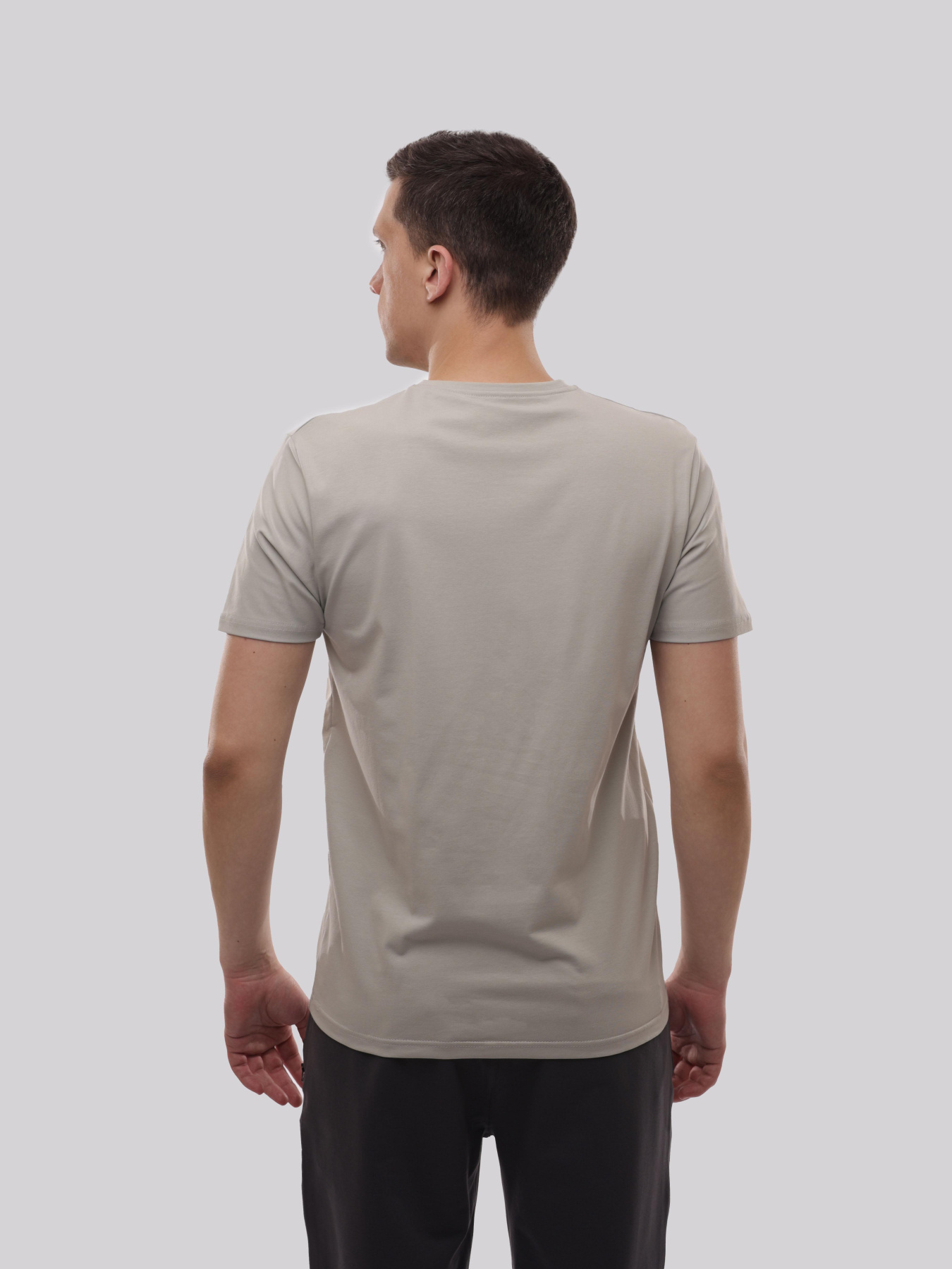 Футболка мужская Светло-серый TREND LINE модель 720423 Фото