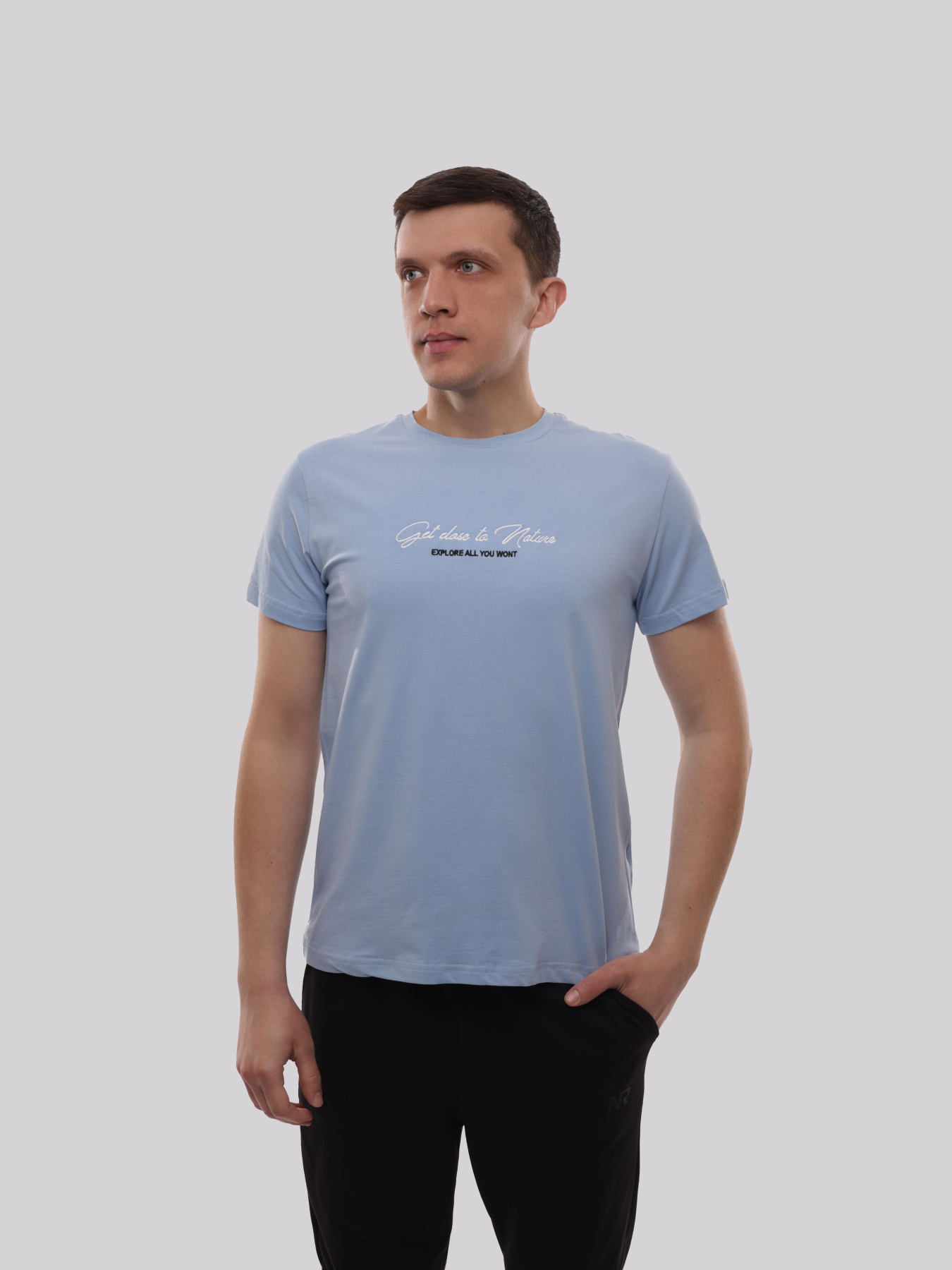 Футболка мужская Голубой ADRIAN модель 721870 Фото