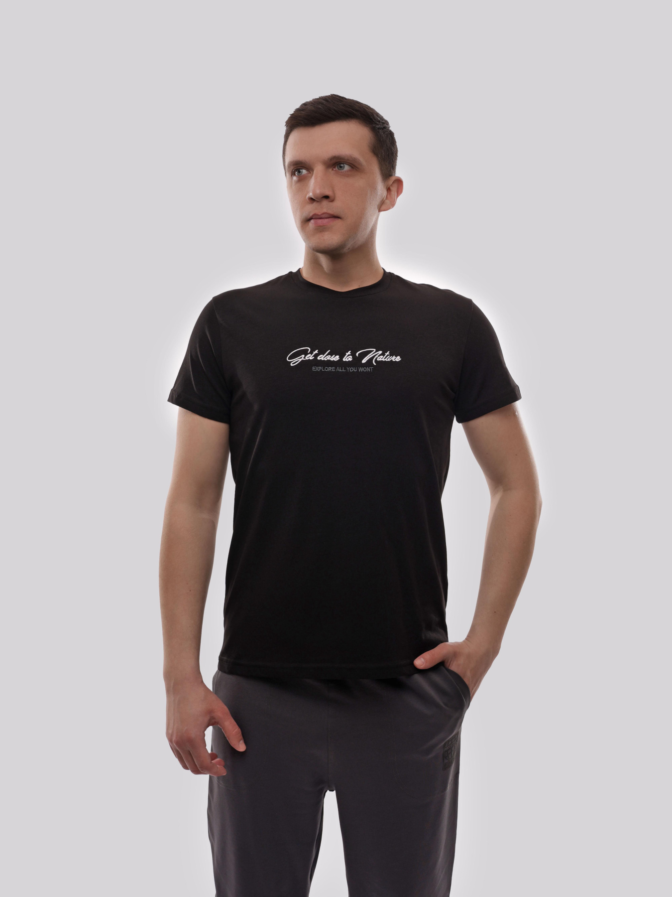 Футболка мужская Чёрный ADRIAN модель 721871 Фото