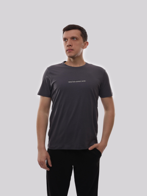 Футболка мужская Тёмно-серый TREND LINE модель 727580 Фото