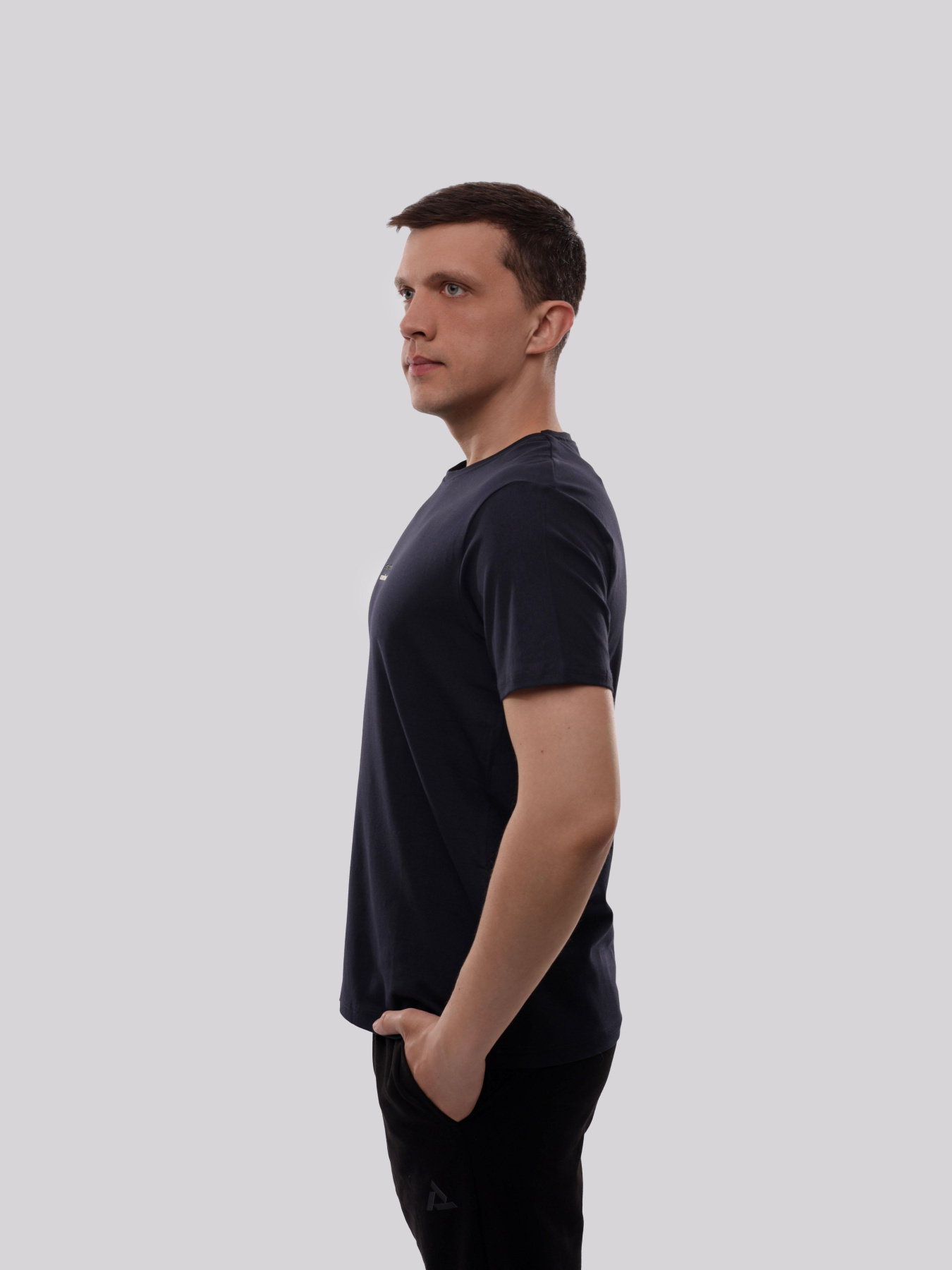 Футболка мужская Тёмно-синий TREND LINE модель 727581 Фото