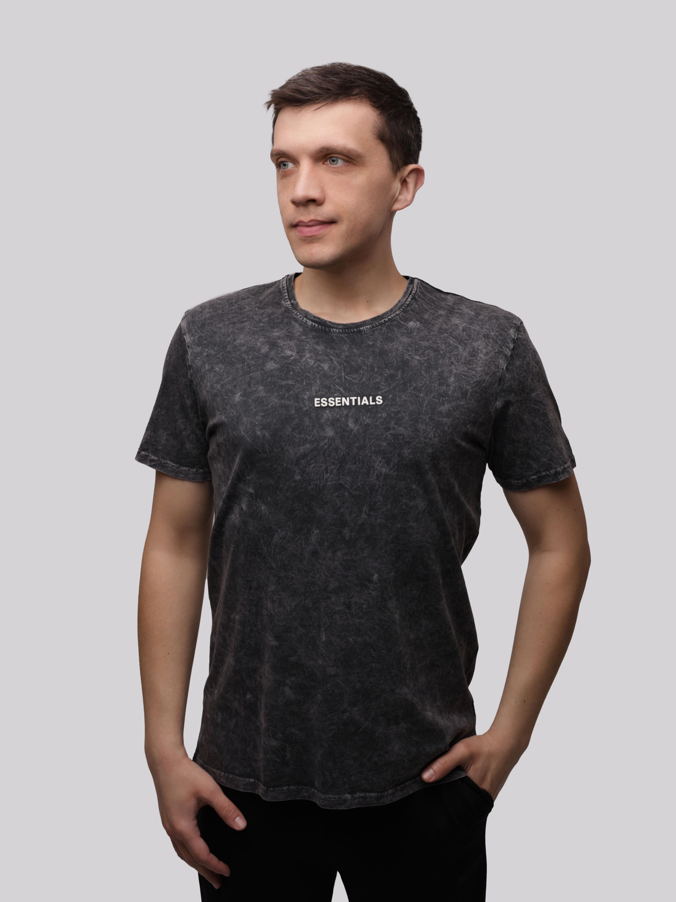 Футболка мужская Тёмно-серый TREND LINE модель 717881 Фото