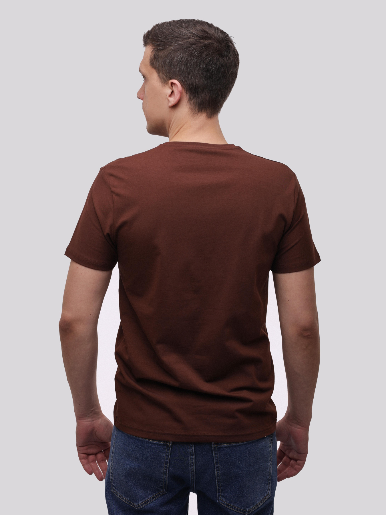 Футболка мужская Тёмно-коричневый TREND LINE модель 717889 Фото