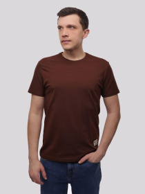 Футболка мужская Тёмно-коричневый TREND LINE модель 717889 Футболка мужская Тёмно-коричневый TREND LINE модель 717889 Фото