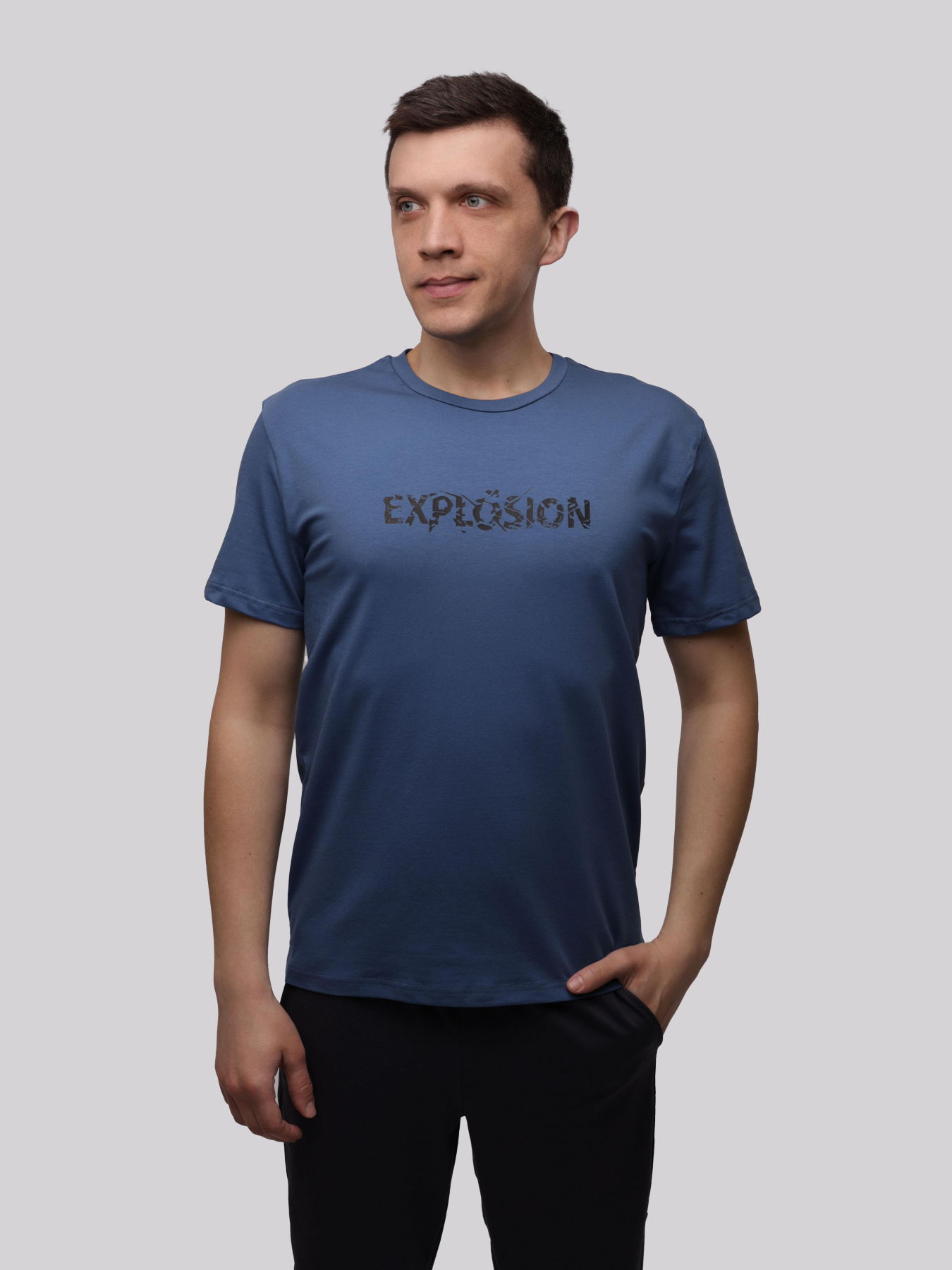 Футболка мужская Синий ORIGINALE ITALIANO модель 721279 Фото