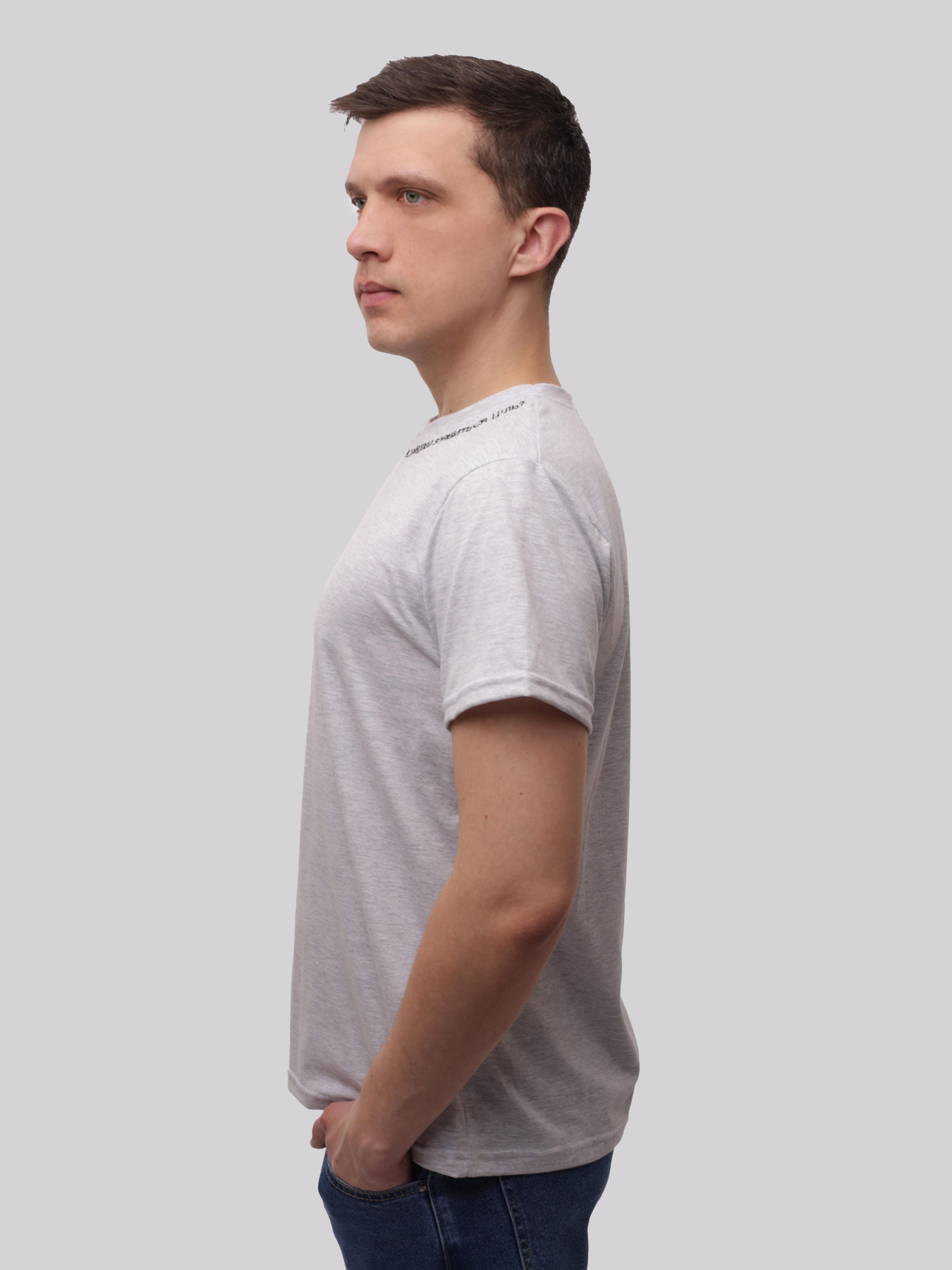 Футболка мужская Светло-серый LUMO модель 722074 Фото