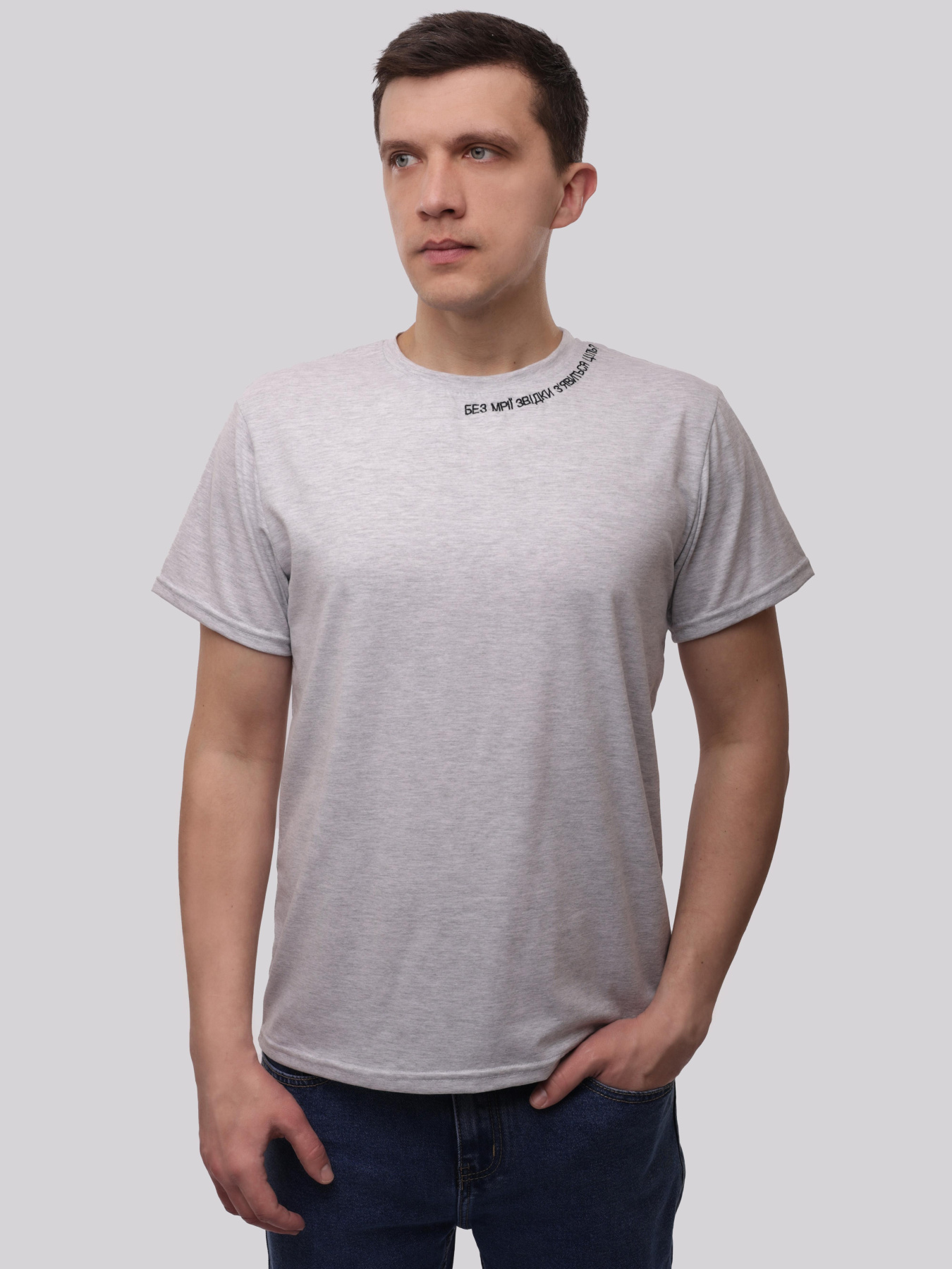 Футболка мужская Светло-серый LUMO модель 722074 Фото