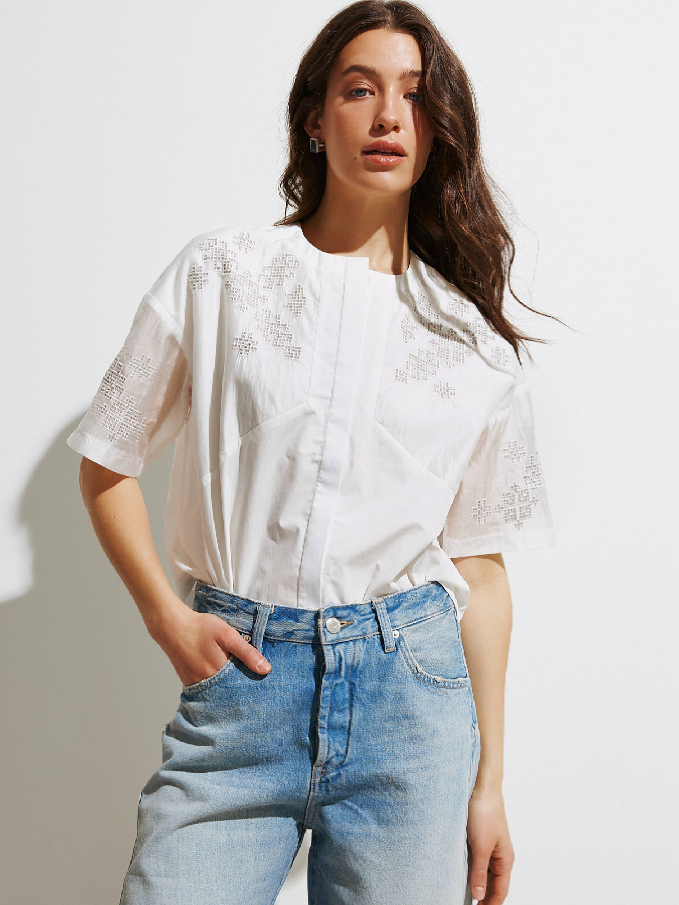 Вышитая рубашка RicaMare модель RM4257-10-25DB Фото