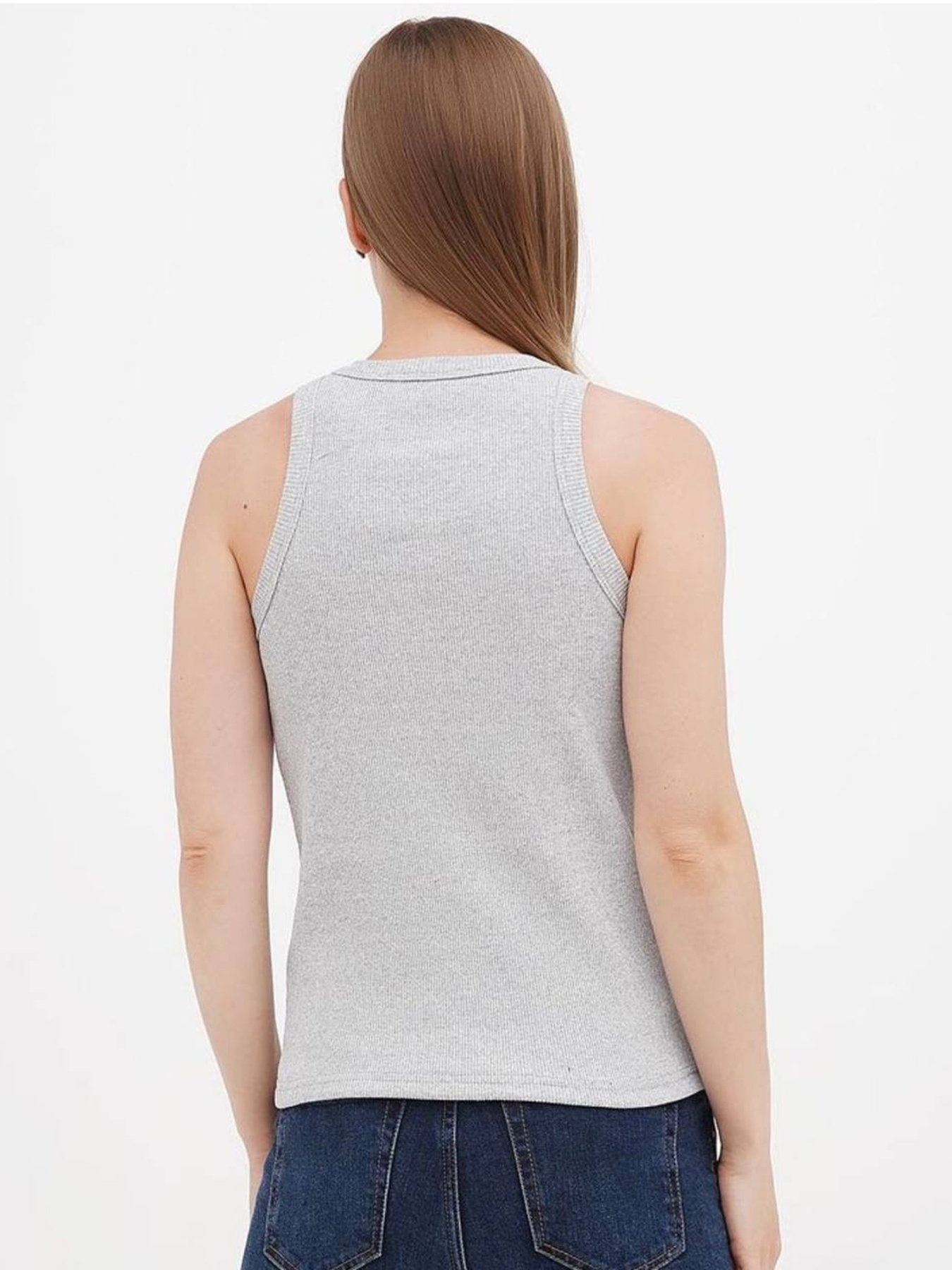 Майка женская базовая "рубчик" меланж модель Wm317 Фото