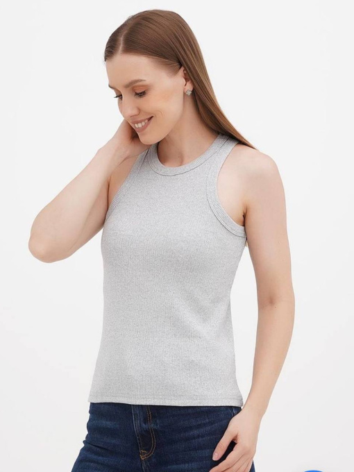 Майка женская базовая "рубчик" меланж модель Wm317 Фото