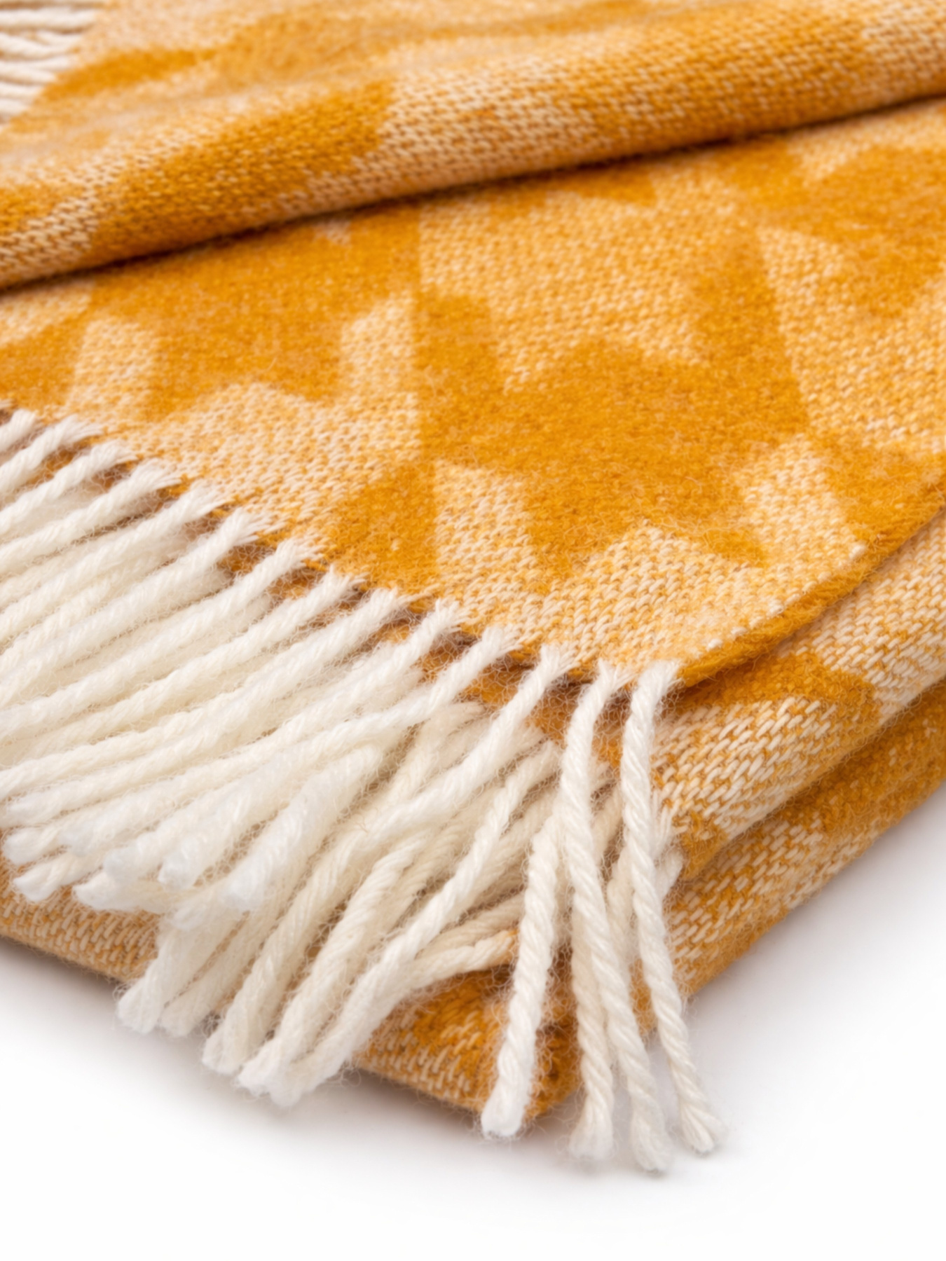 Плед вовняний із новозеландської вовни жовто-гарячий Ecotton модель 24615 Фото