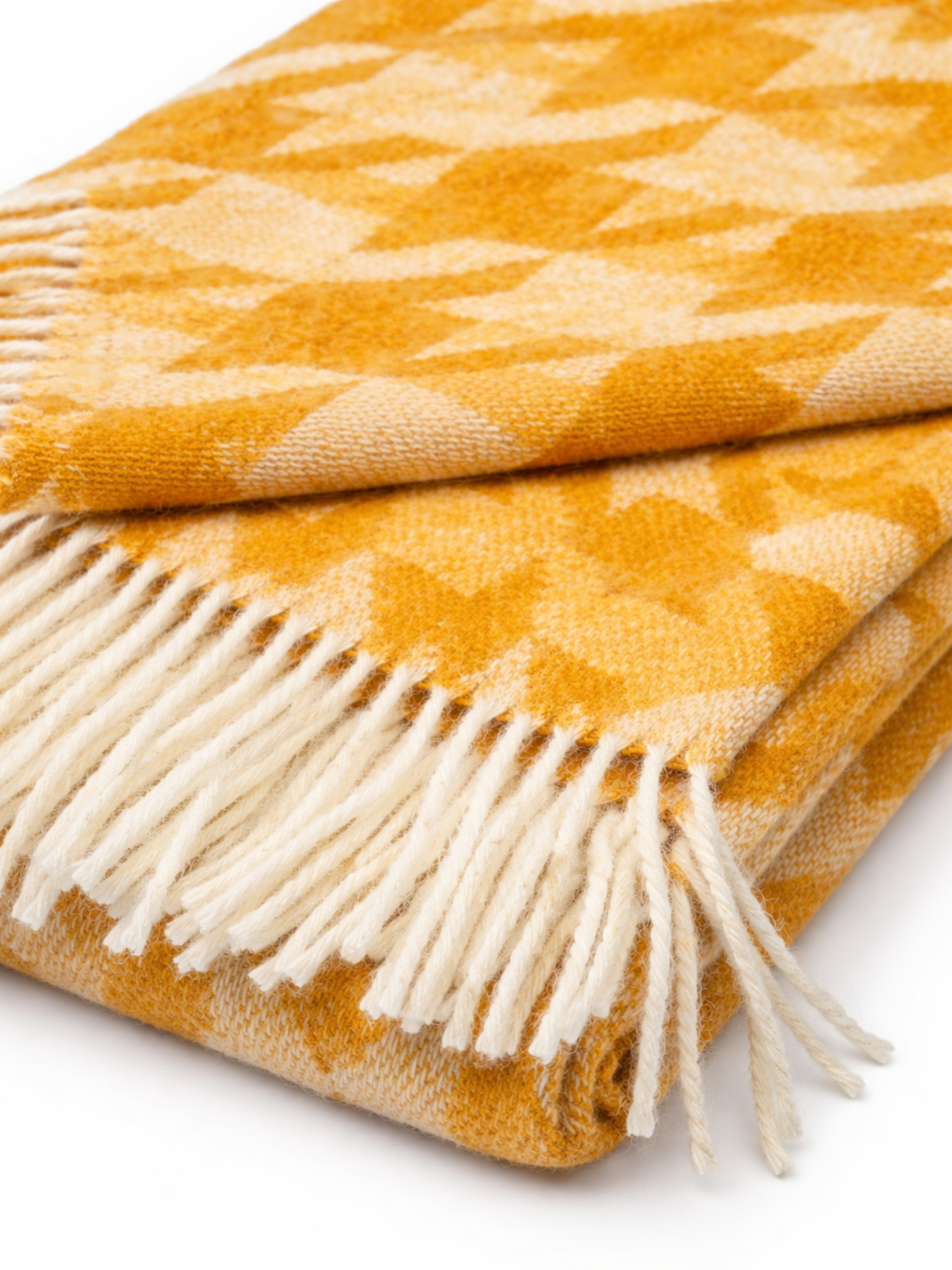 Плед вовняний із новозеландської вовни жовто-гарячий Ecotton модель 24615 Фото