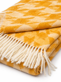 Плед вовняний із новозеландської вовни жовто-гарячий Ecotton модель 24615 Фото