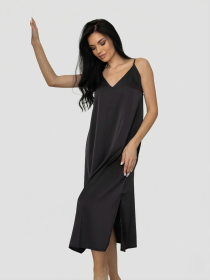 Шикарний шовковий комплект кімоно батал Кг199н Графіт+принт модель Кг199н Фото