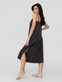 Шикарний шовковий комплект кімоно батал Кг199н Графіт+принт модель Кг199н Фото