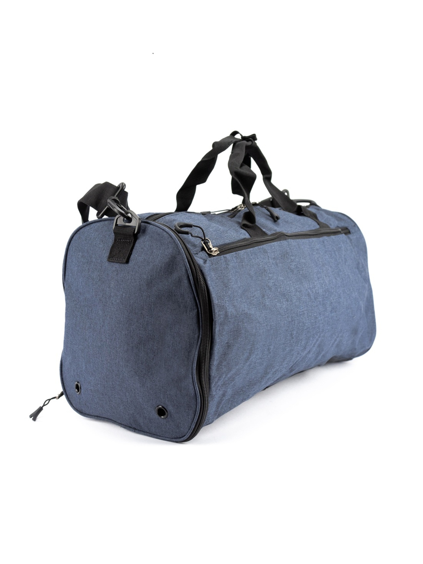 Дорожная спортивная сумка через плечо водоотталкивающая текстильная с отделением для обуви модель TB7-T-6817BL Фото