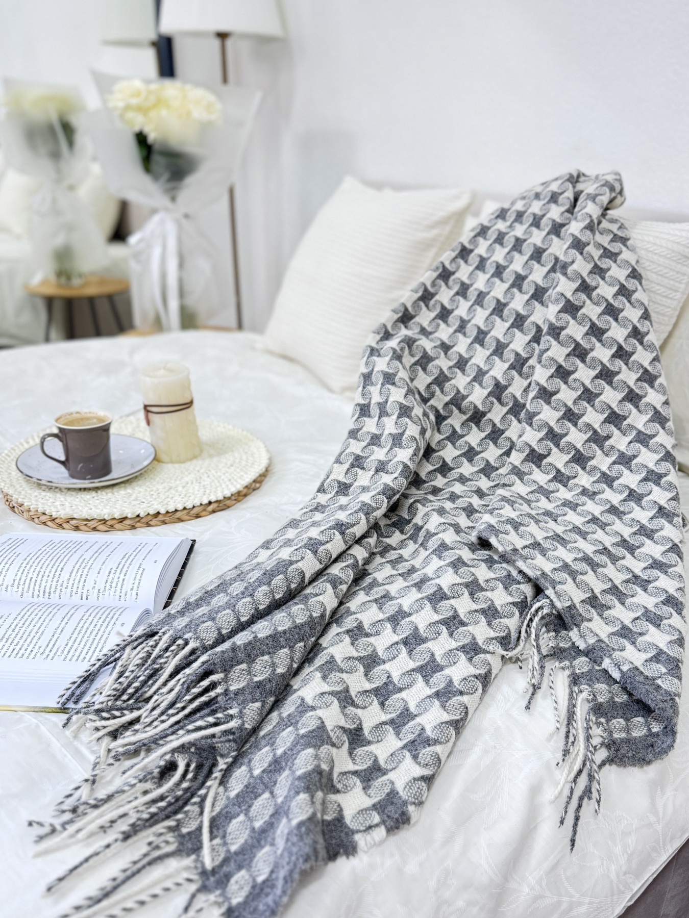 Плед вовняний із новозеландської вовни Carambola Grey Ecotton модель 04104 Фото