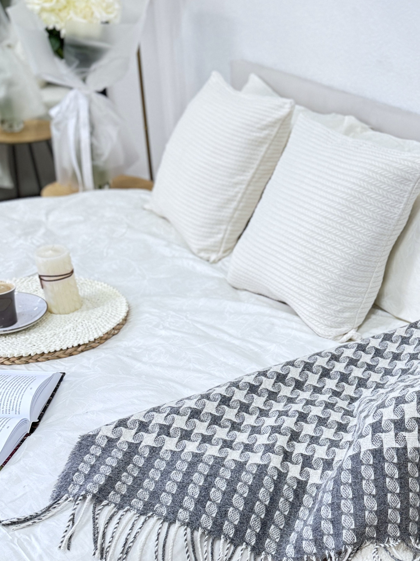 Плед вовняний із новозеландської вовни Carambola Grey Ecotton модель 04104 Фото