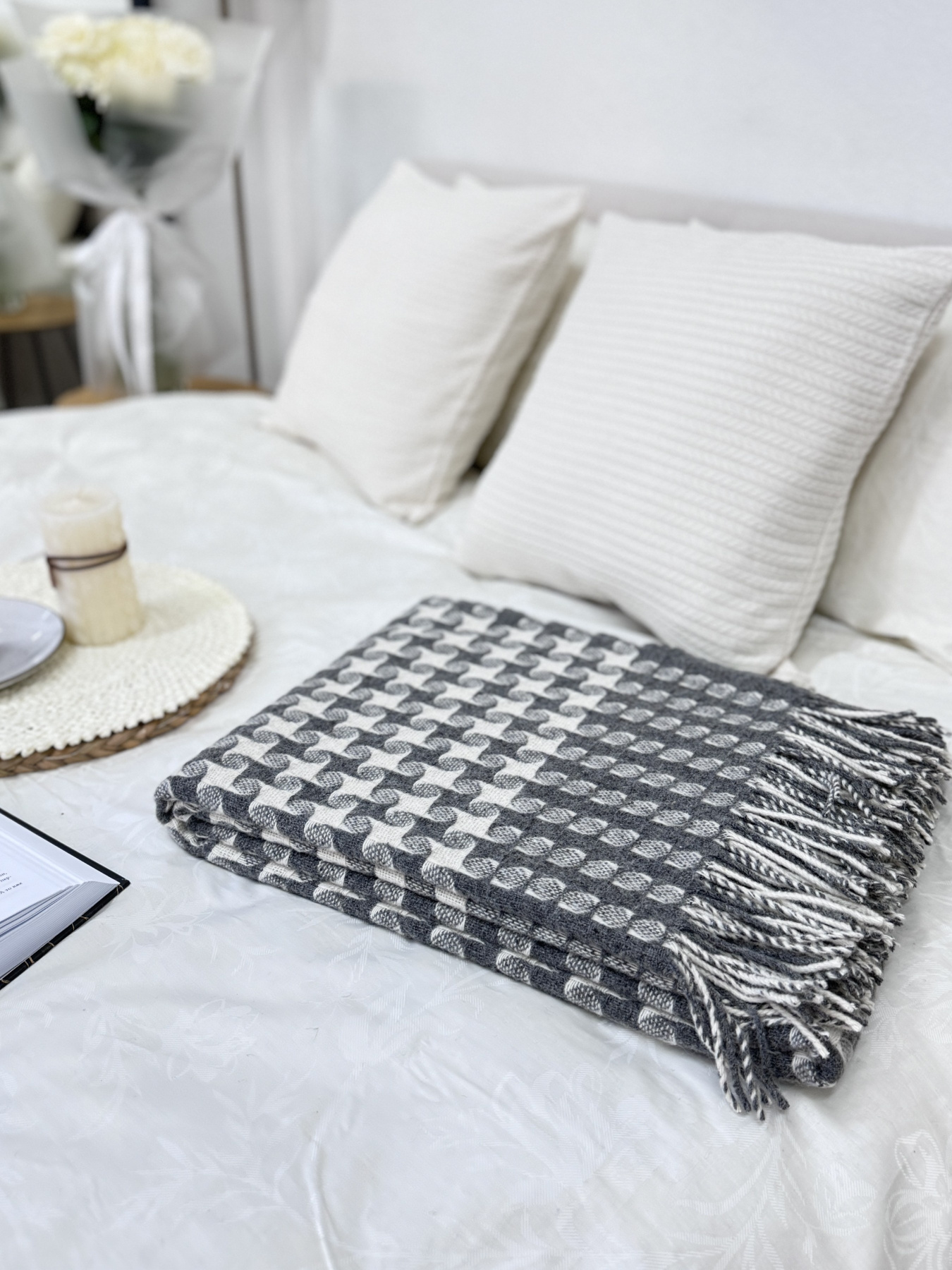 Плед вовняний із новозеландської вовни Carambola Grey Ecotton модель 04104 Фото