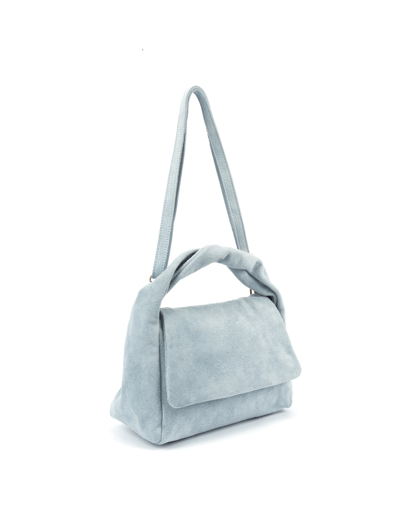 Сумка жіноча кросбоді на плече з ручкою з натуральної шкіри замші повсякденна середня модель F-IT-58333BL Фото