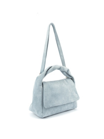 Сумка жіноча кросбоді на плече з ручкою з натуральної шкіри замші повсякденна середня модель F-IT-58333BL Фото