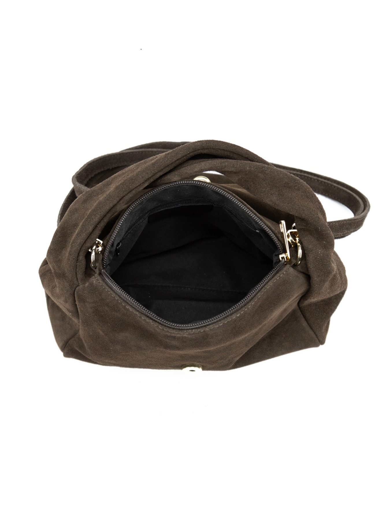 Сумка жіноча кросбоді на плече з ручкою з натуральної шкіри замші повсякденна середня модель F-IT-58333DB Фото