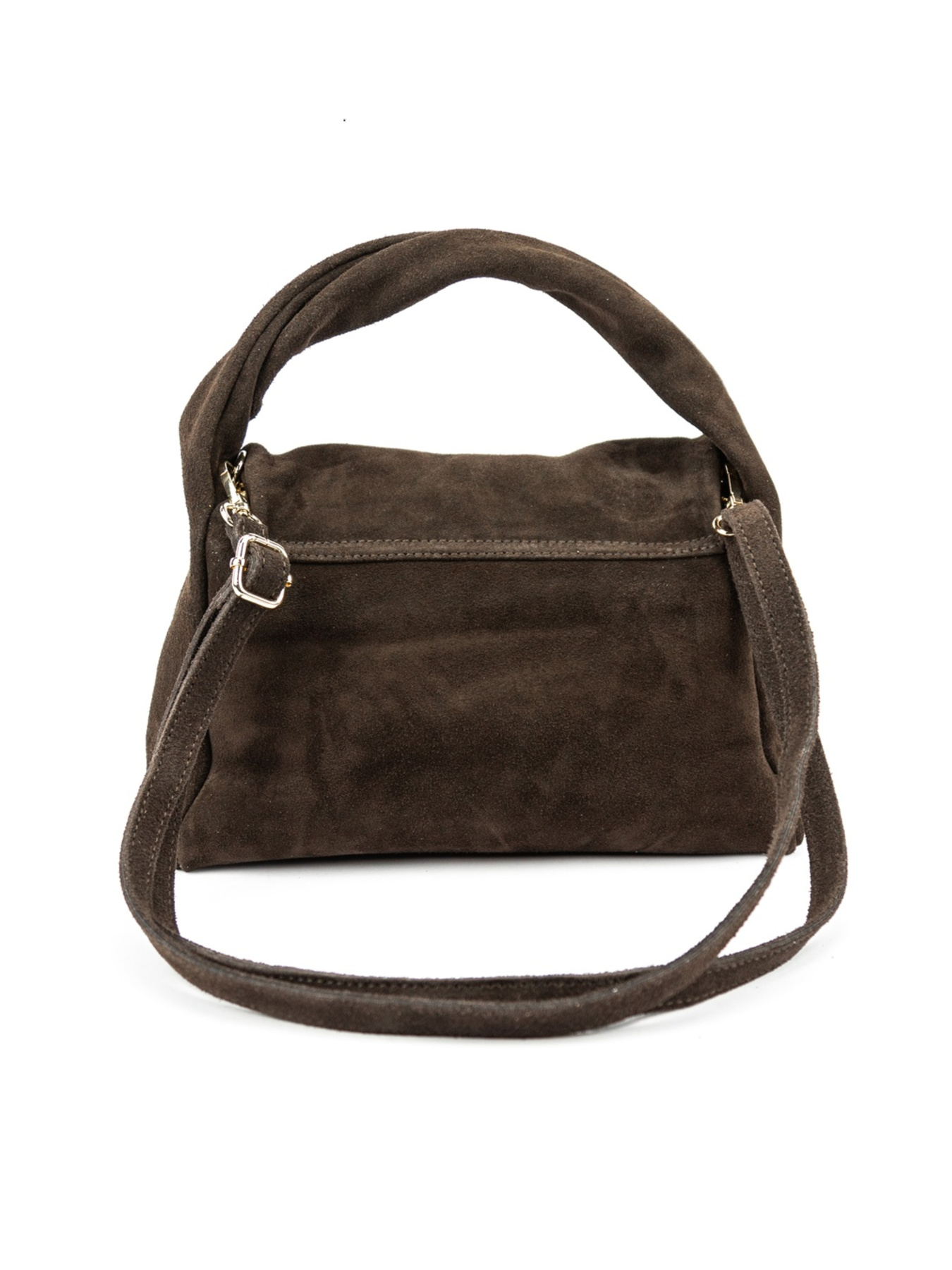 Сумка жіноча кросбоді на плече з ручкою з натуральної шкіри замші повсякденна середня модель F-IT-58333DB Фото